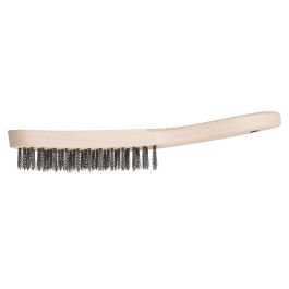 PFERD 4 ROW WIRE BRUSH STAINLESS STEEL WOODEN HANDLE HBU 40 INOX 0.30 SG